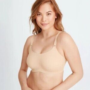 Knix Womens Evolution Bra 2 Reversible Nude Beige & Grey Seamless Unpadded